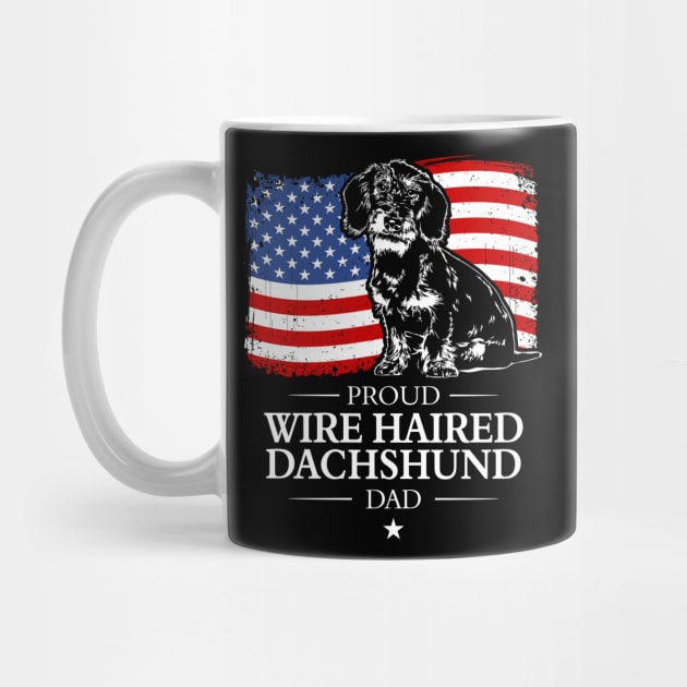 Proud Wire Haired Dachshund Dad American Flag patriotic dog by wilsigns